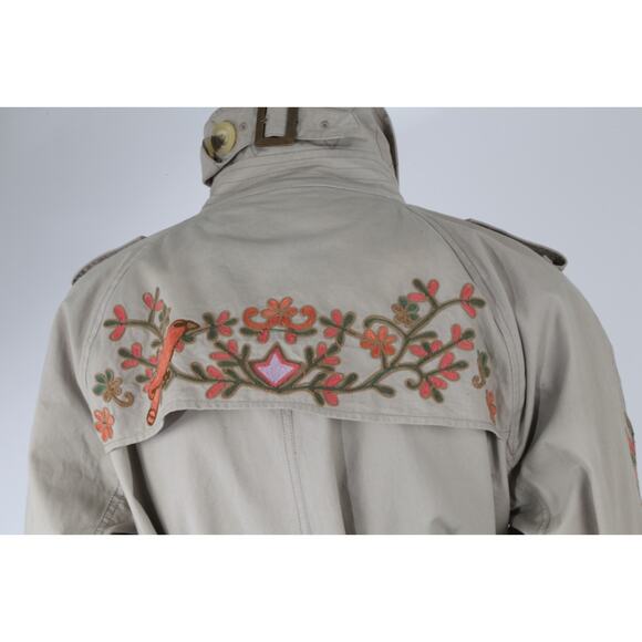 Calypso St Barth Floral Embroidered Trench Coat Boho Luxury Women’s Size M - Picture 14 of 16